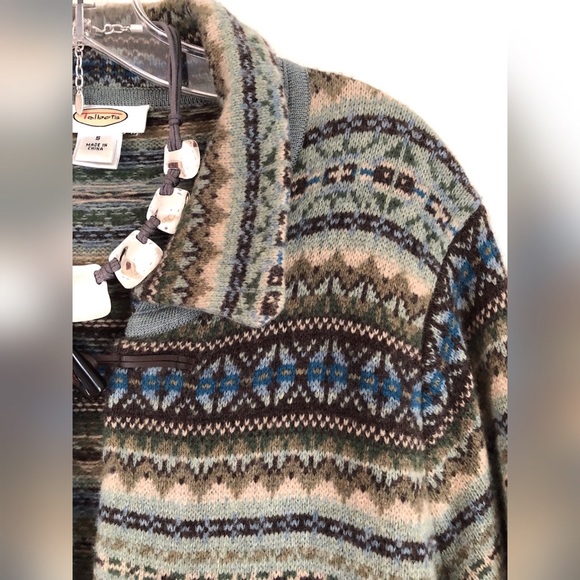 TALBOTS Nordic Sweater Coat W/ Horn-Toggle Buttons - Picture 3 of 8